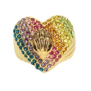 Kurt Geiger Rainbow Heart Cocktail Ring Size 7 or 8